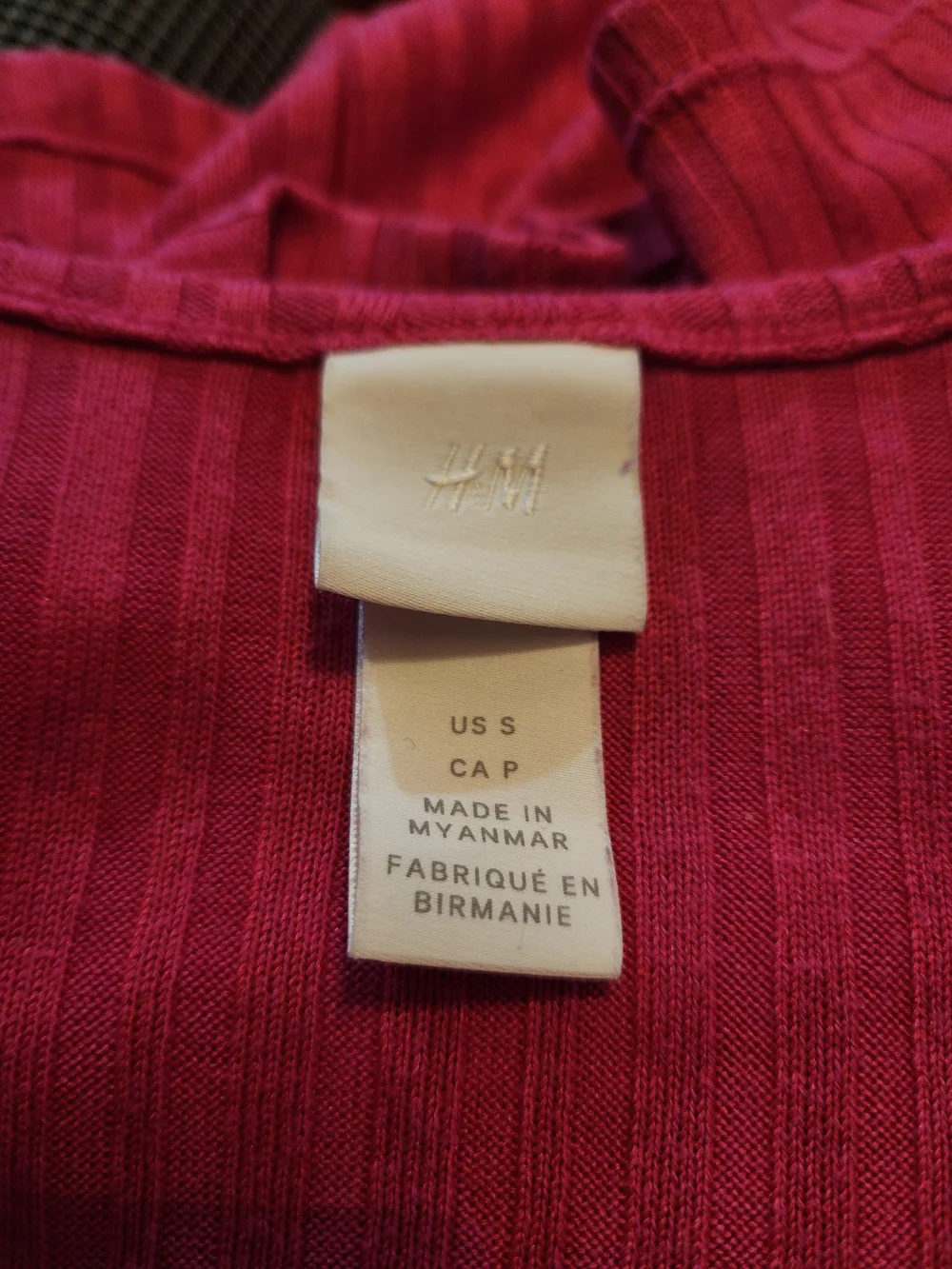 H&M Ribbed Button-Front Tank Top, Size Small - Picture 3 of 4